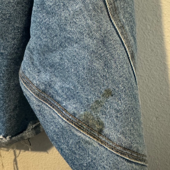 Vintage WilliWear Sport Denim Distressed Cropped Jacket with Corduroy Collar - Picture 8 of 12